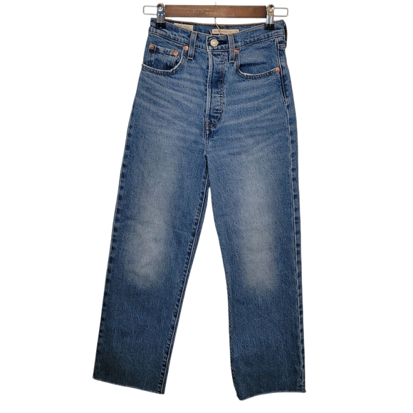 Levi's Premium Women's Ribcage Straight Ankle Jeans Size 24 - Picture 4 of 10